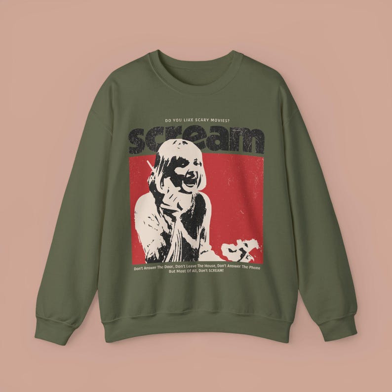 Retro Horror Halloween Sweatshirt: Scream Movie, Slasher Shirt