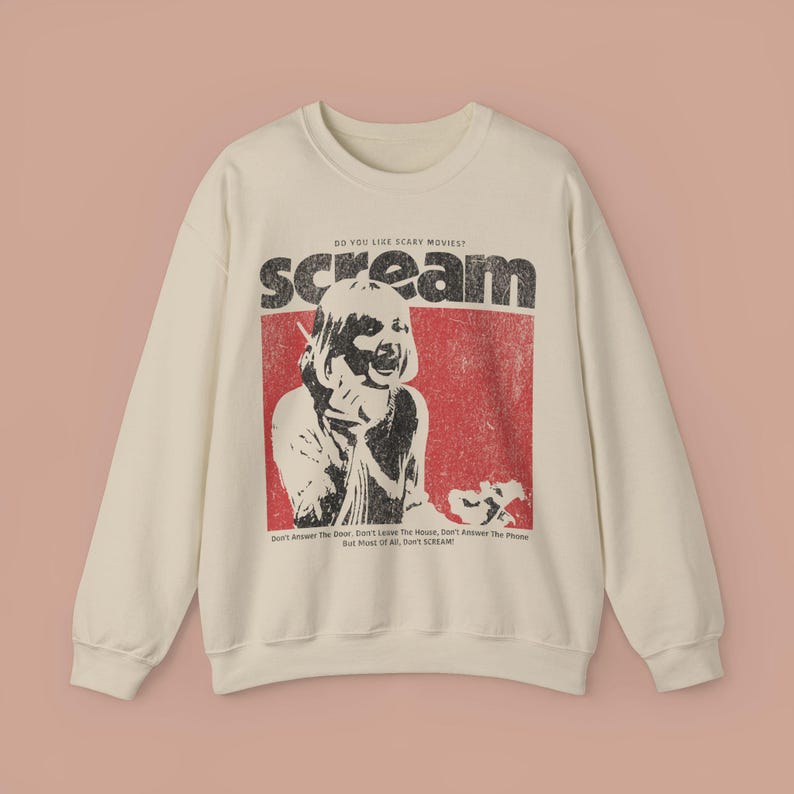 Retro Horror Halloween Sweatshirt: Scream Movie, Slasher Shirt