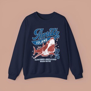 Jaws Inspired Amity Island Shark Crewneck Sweatshirt