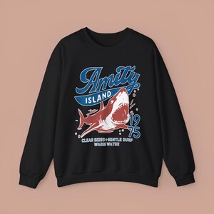 Jaws Inspired Amity Island Shark Crewneck Sweatshirt