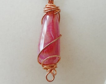 Colgante de piedra preciosa, colgante de piedra, collar de piedra, artículo de regalo, colgante de color rosa oscuro, collar de piedra, collar de piedra preciosa, collar de piedra preciosa, collar de piedra gema,