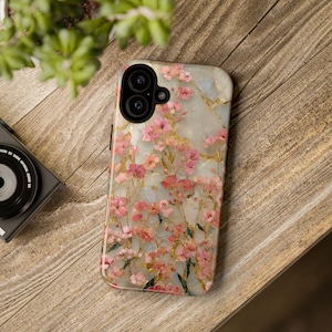 Art Nouveau Floral Mosaic Phone Case: Mother-of-Pearl Inlay
