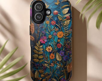 Enchanted Meadow Phone Case, Midnight Wildflower Garden for iPhone & Android