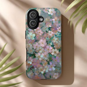Pearlescent Sakura Phone Case, Pastel Blossom Meadow for iPhone & Android
