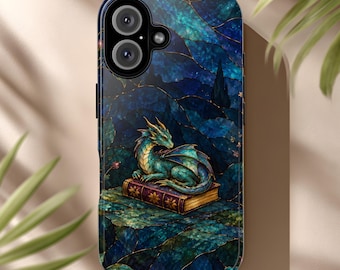 Celestial Dragon on Book Phone Case | Printed Dark Fantasy Art | iPhone| Samsung | Google Pixel| Xiaomi Cover