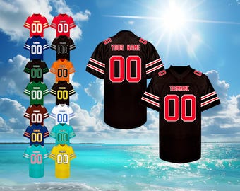Custom Football Jersey,Personalize embroidery Name Number Logo,football Shirt Team Uniform wedding Birthday Gifts for Men Women Kids Toddler