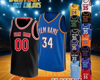 Camiseta de baloncesto personalizada, uniforme con el logo del equipo bordado, camisetas personalizadas como regalo de cumpleaños o boda para fans, niños y bebés.