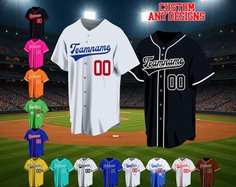 Custom Baseball Jersey Personalized softball uniform name number logo,Team sports shirts wedding Jersey,for Men Women Adult Toddler kids