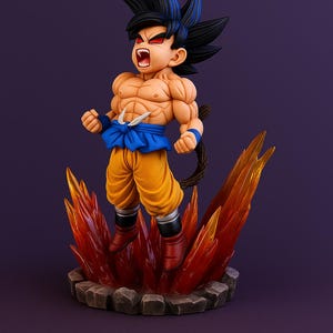 Dragon Ball Z Goku Action Figure – Super Saiyan 4 Power-Up Collectible Statue with Energy Base – Anime Fan Gift, 19cm DBZ Model