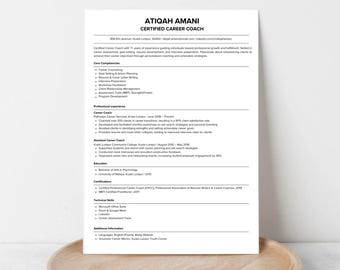 ATS-vänlig CV-mall | Professionellt CV och personligt brev | Redigerbar Canva-nedladdning