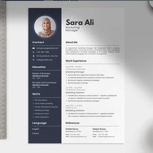 Modern Professional Resume Template with Cover Letter | Editable Canva CV | Minimalist Instant Download | ATS Friendly Resume | 2 Page CV
