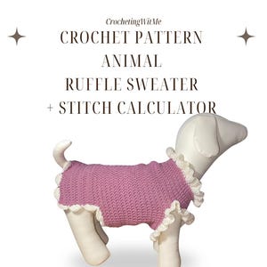 Patrón Suéter para Perro con Volantes | PDF Crochet, Shell Border Elegante, Ropa Artesanal para Mascotas