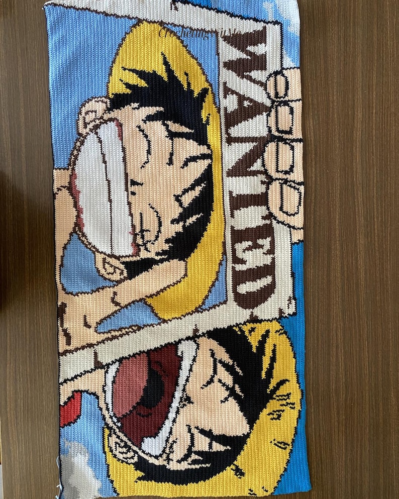 Luffy Wanted Poster Crochet Pattern PDF | One Piece Crochet Wall Art ...