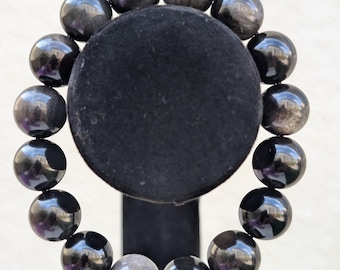 Silver Obsidian Bracelet – Natural Gemstone Protection Jewelry