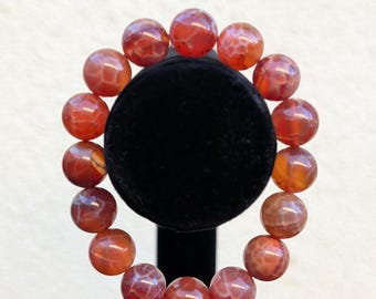 Fire Agate Gemstone Bracelet – Handmade Vitality Beads