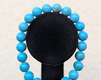 Turquoise Bracelet 8mm – Natural Turquoise Gemstone Stretch Bracelet – Protection, Healing & Balance – Handmade Spiritual Jewelry