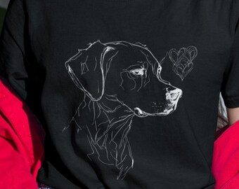 Pet Lovers, Minimalist Dog Lover Sketch Tee, Custom Pet Owner Gift, Line Art Dog Shirt, Dog Portrait T-shirt, Unique Animal Lover Apparel