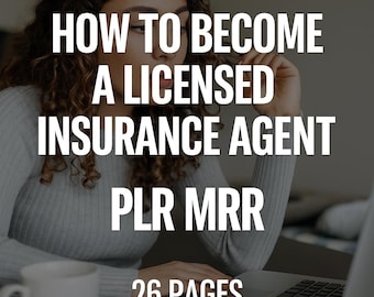 How to Become a Licensed Insurance Agent – PLR MRR | Editable Canva Template  (Digital Download)