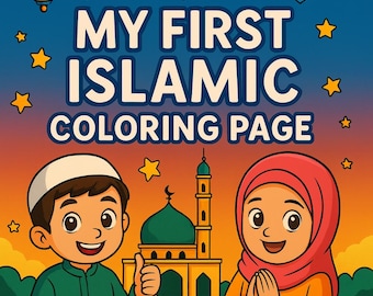 Islamic Coloring Book, Muslim Kids Educational Activity (Printable PDF)