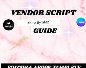 Vendor Script Guide, Canva Template, PLR MRR (Digital Download)