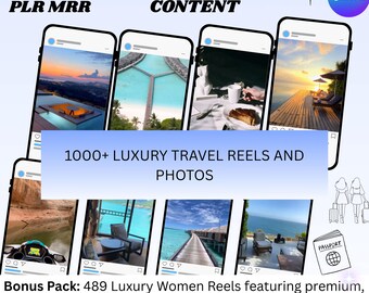 Luxury Travel Reels Bundle | 1015+ Vacation Videos (PLR + MRR)