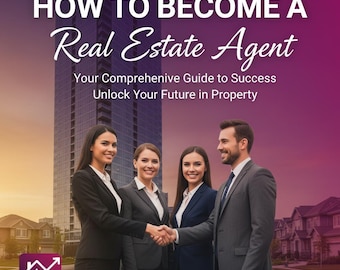 How to Become a Real Estate Agent PLR MRR eBook License Blueprint,Realtor Business E-book Canva Editable, Exam Prep Digital DownloadPLR/MRR