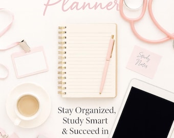 Nursing School Planner: (20 Pages – PLR | MRR | Editable Canva Template) Digital Download,Student Study Organizer|Medical School Planner PDF