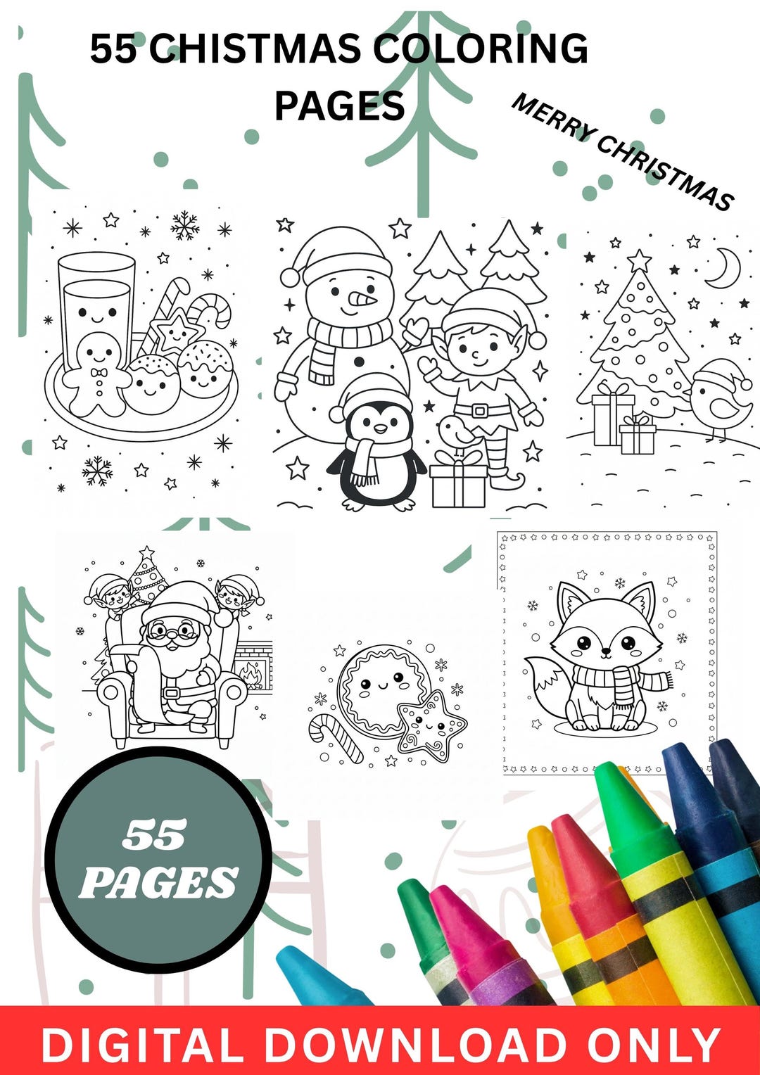 Fall & Winter Coloring Book, 55 Festive Pages (PDF Download) - Etsy UK