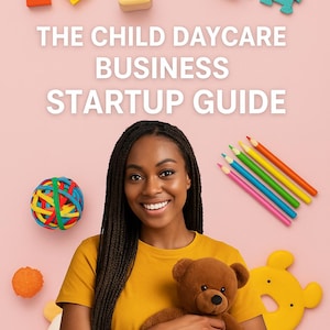 Child Daycare Business Startup Guide – PLR MRR 38 Pages | Step-By-Step Childcare Business Plan | Editable Canva eBook, Instant Download