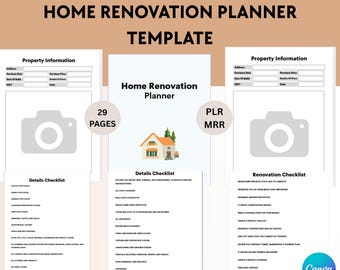 Home Renovation Planner, Budget, Checklist (PLR MRR PDF)