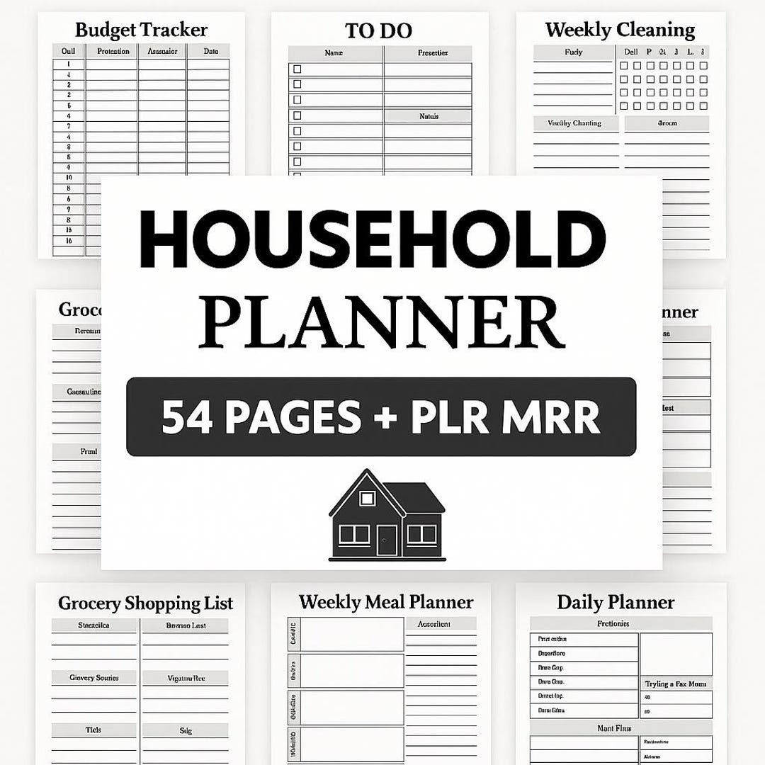 54-page Household Planner, Home Management, PLR MRR (digital Download ...