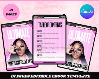 Hair Business Cheat Sheet | Salon and Wig Business Guide | Hair Vendor Tips | Pricing Marketing & Branding Planner | PLR/ MRR Rights