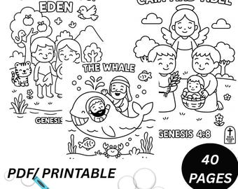 Bible Verse Coloring Pages for Kids, Sunday School Activity (PDF Printable)