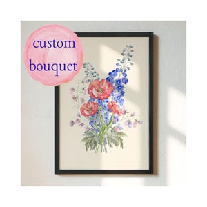 Custom Birth Flower Bouquet: Personalized Floral Family Portrait (Digital Download