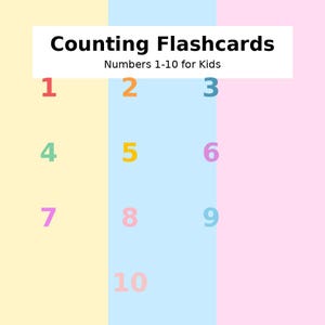 Children&#39;s Counting Flashcards - Printable Numbers 1-10 Learning Cards