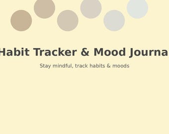 Habit Tracker & Mood Journal - Editable Excel Template to Track Habits and Moods