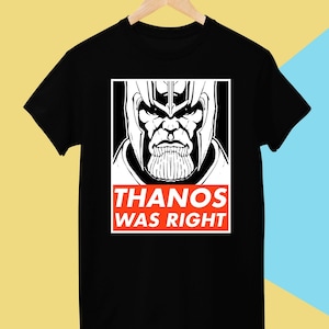 Thanos t-shirt, Avengers shirt for men and women, superhero black unisex cotton tee