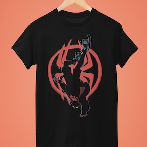 Spiderman t-shirt, Into the Spider Verse shirt for men and women, Miles Morales black unisex cottons superhero tee
