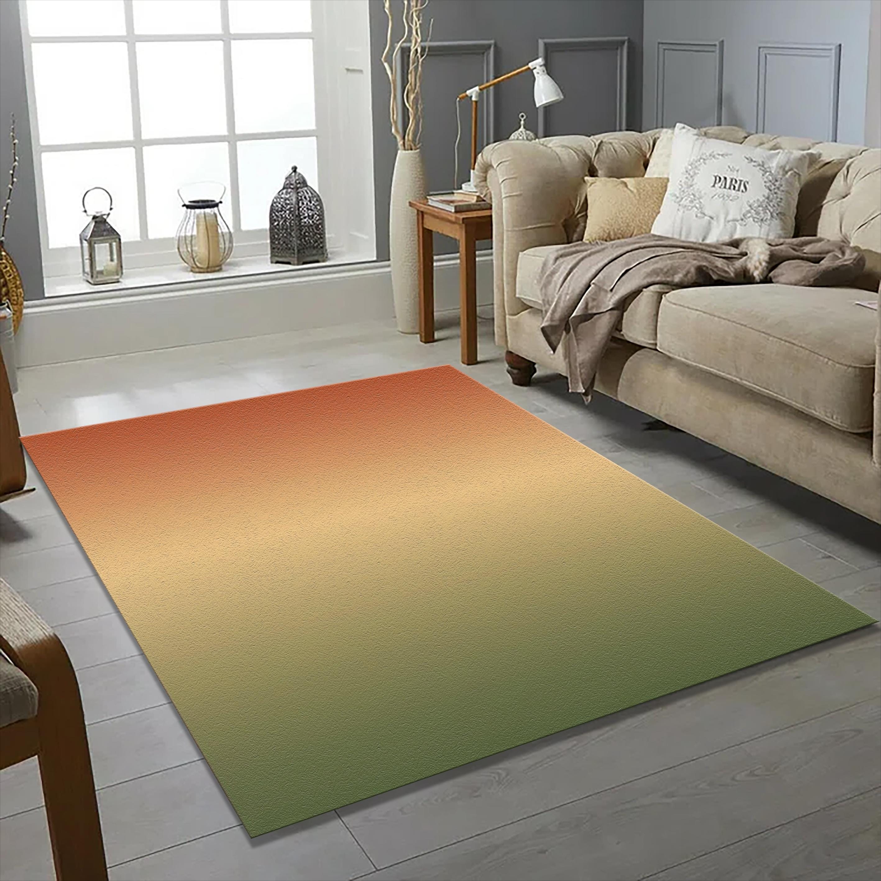 Minimalist Terracotta and Sage Green Gradient Rug | Modern Abstract ...