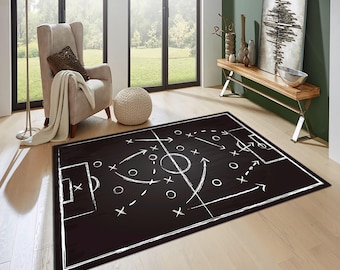 Tapete de futebol, tapete tático, tapete para campo de futebol, tapete para campo de futebol, tapete moderno, tapete de área, tapete 6x8, tapete de quarto, antiderrapante, capacho, presente para namorado