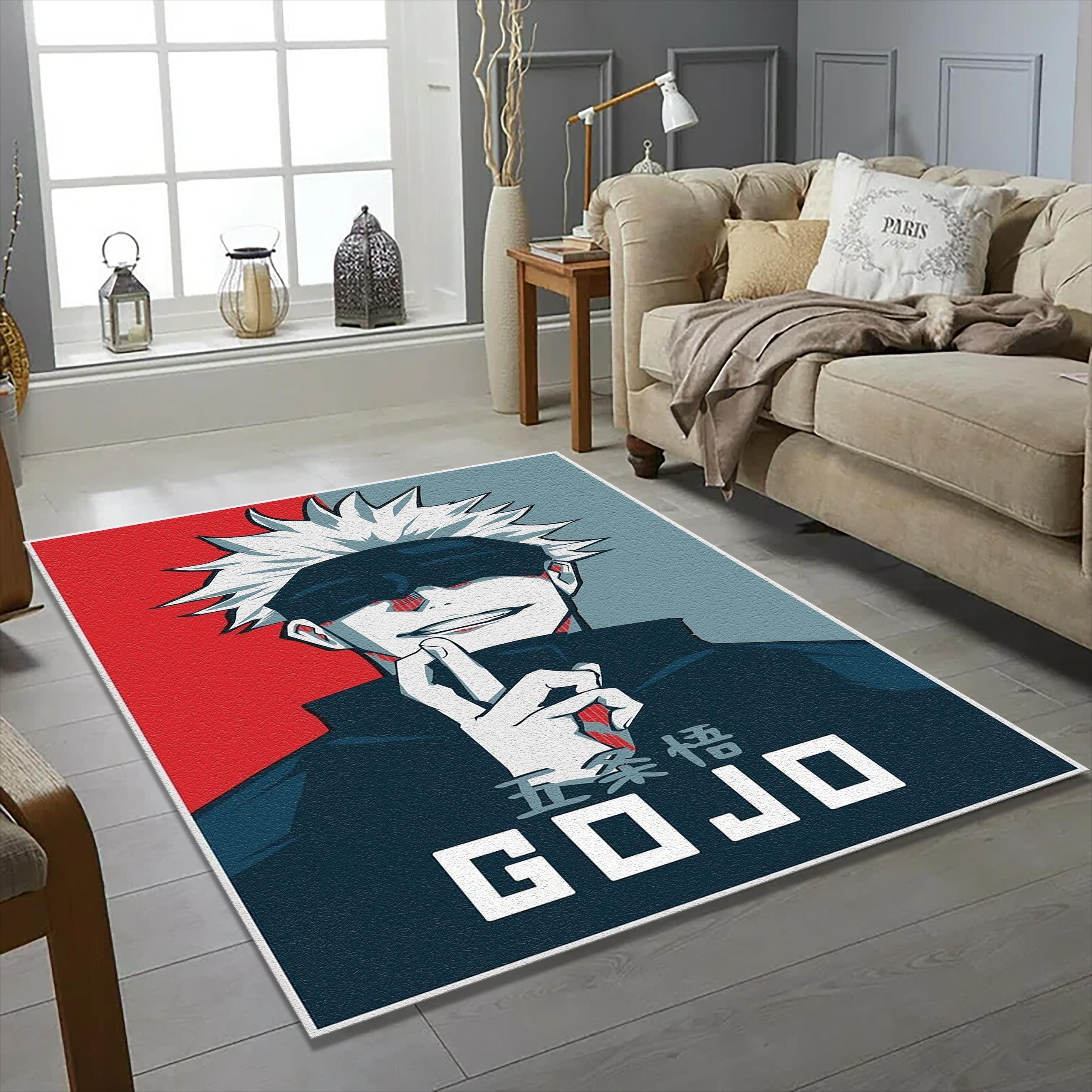 Gojo Pop Art Poster Rug | JJK Hope Style Red Blue Fan Mat | Manga Anime ...
