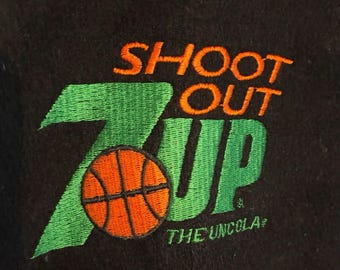 7Up Basketball Shootout Jacket Small Vintage Advertising Promo Wool Leather