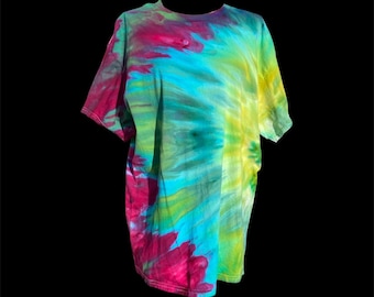 Camisa tie-dye de algodón teñido con hielo XL