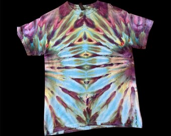 Camiseta de algodón con efecto tie-dye y teñido anudado en hielo, talla pequeña