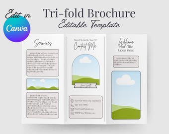 Editable Tri-Fold Brochure Template: Canva Business Flyer (US Letter & A4)