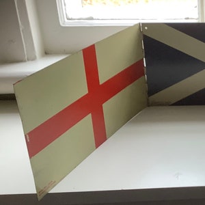 Vintage Map-Verlag Union Jack Lehrmittel Metallkonstruktion