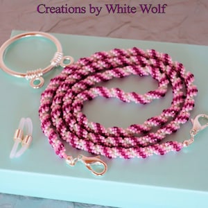 Ruby Zoisite Beaded Eyeglass Holder: Women&#39;s Sunglass Necklace