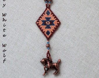 Horse Rear View Mirror Charm - Horse Car Charm - Beaded Car Charm - Beadwork Vehicle Accessory - Western Style Mirror Dangle