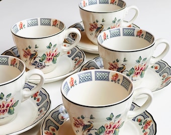 W.H. Grindley (creampetal), 1936-1954. 95 Pcs. Green Banding