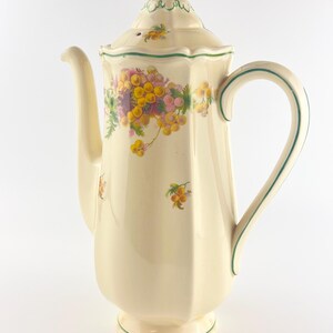 Vintage Royal Doulton Daffodil Coffee Pot D5116 – Art Deco Floral Lidded Coffee Pot c.1930s